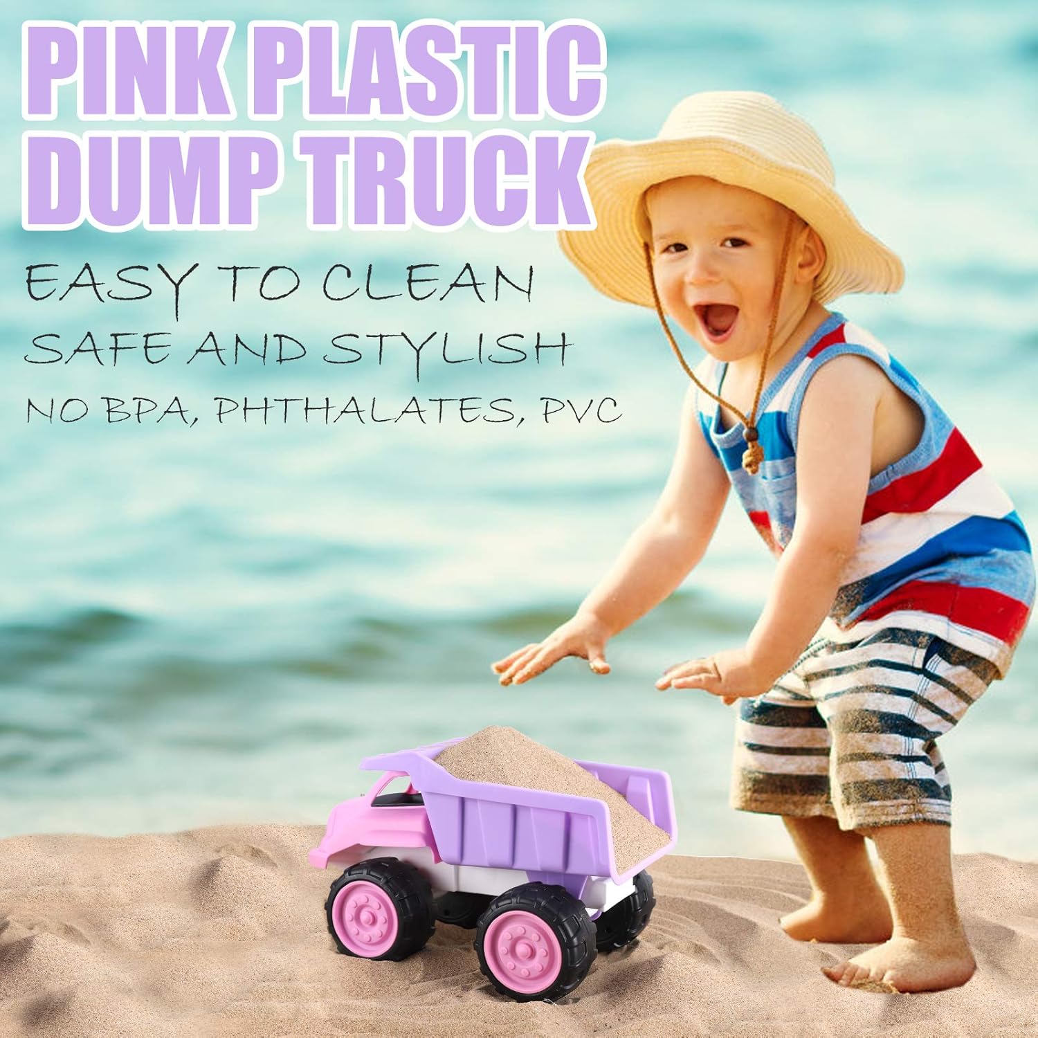 imageLiberty Imports Big Plastic Dump Truck in Pink Color for Toddlers and Girls  Large Tilting Dumper Free Play Toy Vehicle for Kids Indoor and Outdoor Imaginative Play