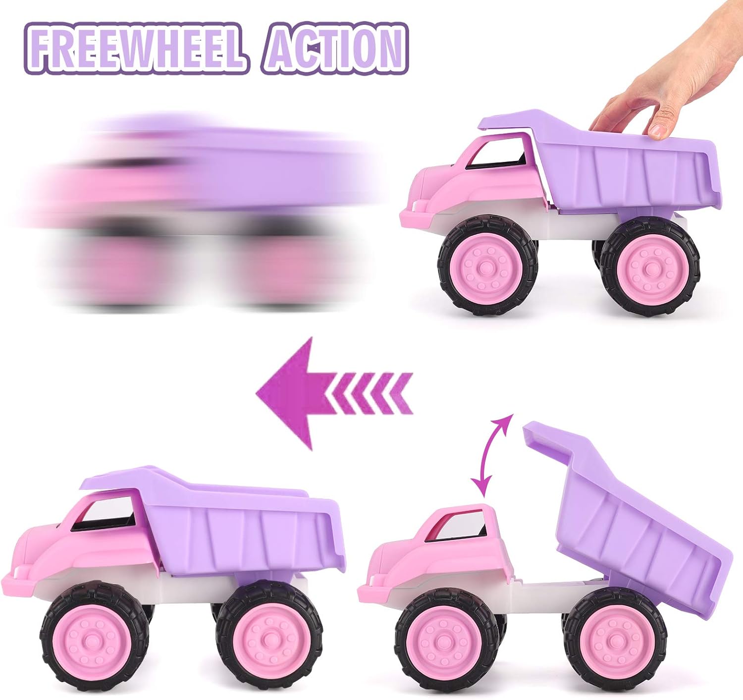 imageLiberty Imports Big Plastic Dump Truck in Pink Color for Toddlers and Girls  Large Tilting Dumper Free Play Toy Vehicle for Kids Indoor and Outdoor Imaginative Play