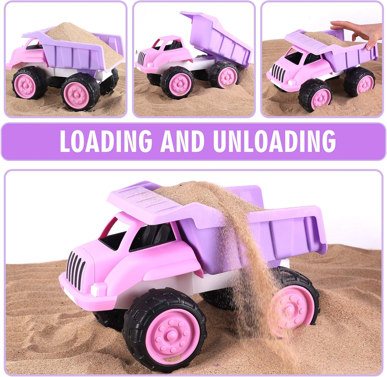 imageLiberty Imports Big Plastic Dump Truck in Pink Color for Toddlers and Girls  Large Tilting Dumper Free Play Toy Vehicle for Kids Indoor and Outdoor Imaginative Play