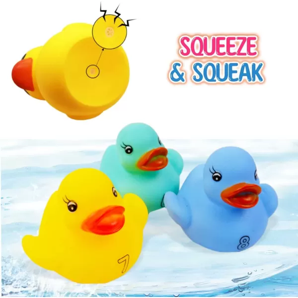 image10 Pack Numbers Counting Rubber Ducks Colorful Bath Toys  1 2 3 Learn to Count Numeracy Early Learning Educational Bathtime Squeak Duckies Bathtub Set for Kids Toddlers