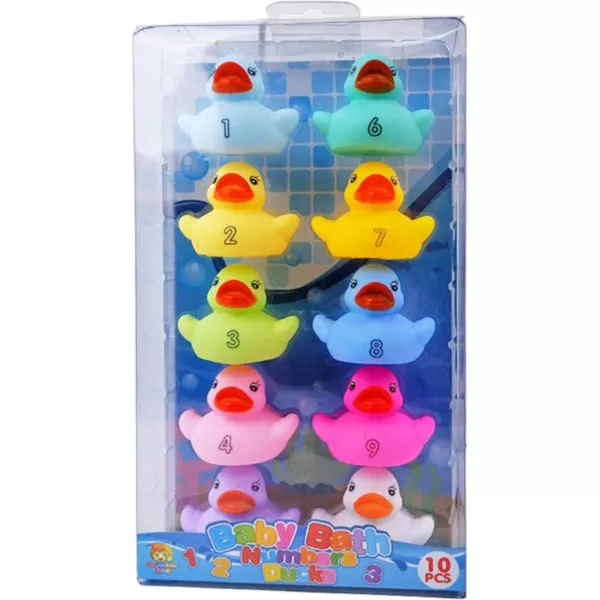 image10 Pack Numbers Counting Rubber Ducks Colorful Bath Toys  1 2 3 Learn to Count Numeracy Early Learning Educational Bathtime Squeak Duckies Bathtub Set for Kids Toddlers