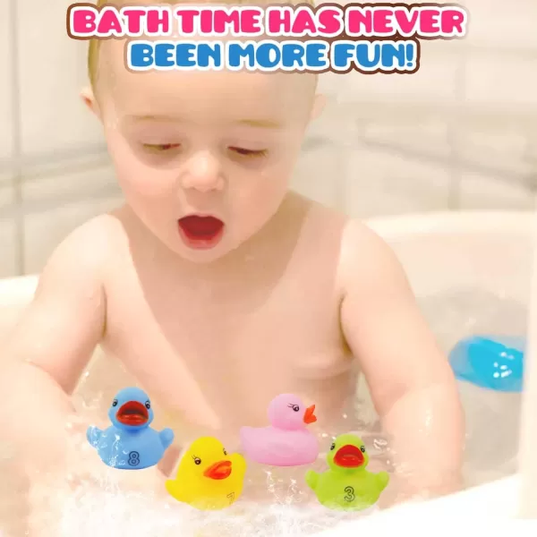 image10 Pack Numbers Counting Rubber Ducks Colorful Bath Toys  1 2 3 Learn to Count Numeracy Early Learning Educational Bathtime Squeak Duckies Bathtub Set for Kids Toddlers