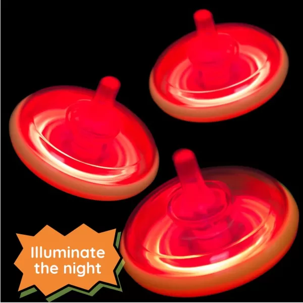 image100 Pieces LED Light Up Flashing Mini Spinning Tops with Gyroscope  Kids Novelty Bulk Spin Toys Party Favors Bundle Pack Multicolored
