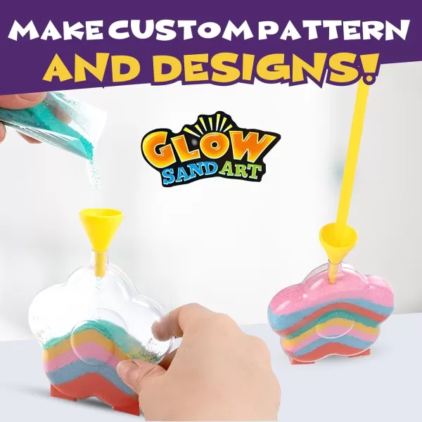 image12 Pack Create Your Own Magic Sand Art Glitter Activity  Glow in the Dark Colored Custom Sand Kits for Kids  Includes 12 Bottles Funnels Sticks 60 Bags of Colorful Sand  DIY Arts and Crafts