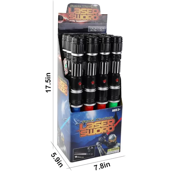 image12 Pack LED Light Up Sabers Set  Motion Sensitive Retractable Swords with FX Sound Effects for Kids Party Supplies Bulk Party Favors and Cosplay