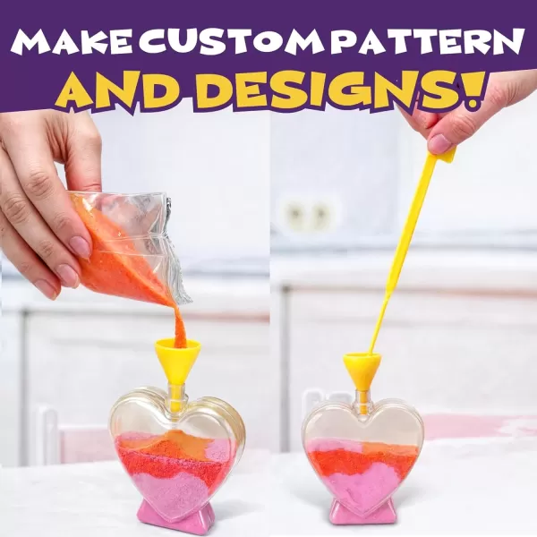 image12 Pack Sand Art Kits for Kids  Create Your Own Colored Sand Art Includes 12 Bottles Funnels Sticks 48 Bags of Sand for Arts and Crafts Schools Birthday Party Favors Bulk 1 Dozen