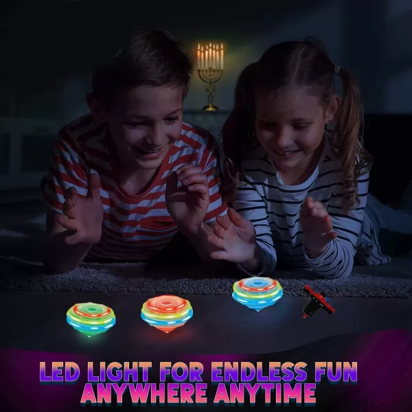 image12Pack Light Up Spinner Tops  UFO Spinning Tops with Gyroscope LED Flashing Toy Bulk Novelty Party Favors ampamp Fun Stocking Stuffers Goodie Bag Fillers for Kids