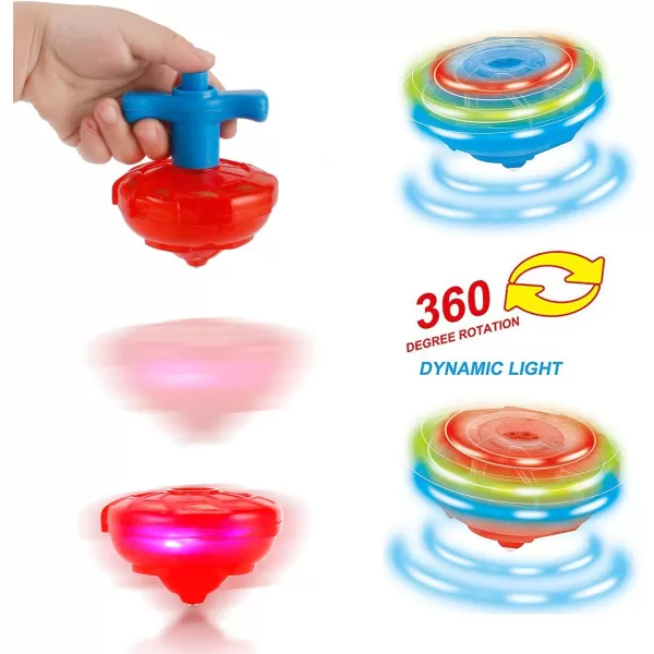 image12Pack Light Up Spinner Tops  UFO Spinning Tops with Gyroscope LED Flashing Toy Bulk Novelty Party Favors ampamp Fun Stocking Stuffers Goodie Bag Fillers for Kids