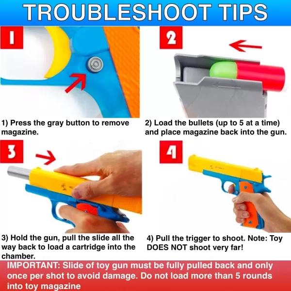 image2 Pack  Kids Toy Gun Realistic 11 Scale Colt M1911 for Training or Play Pistol with Soft Rubber Bullets Ejecting Magazine and Pull Back Action