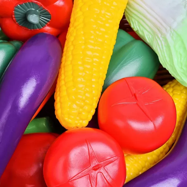 image20 Pieces Play Vegetables Playset  LifeSized Toy Food for Kids Kitchen Healthy Farmers Market Grocery Pretend Play Plastic Toy Set for Toddlers