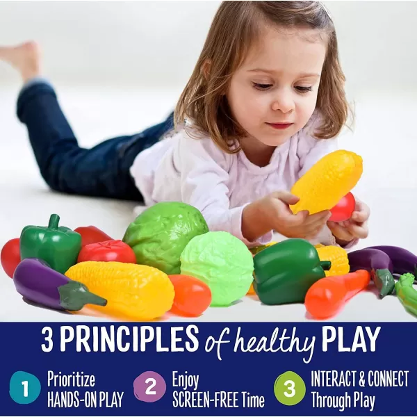 image20 Pieces Play Vegetables Playset  LifeSized Toy Food for Kids Kitchen Healthy Farmers Market Grocery Pretend Play Plastic Toy Set for Toddlers