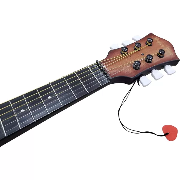 image23quot Acoustic Guitar Kids 6 String Toy Guitar  Realistic Steel Strings  Beginner Practice First Musical Instrument for Children Toddlers Cherry SunburstWalnut