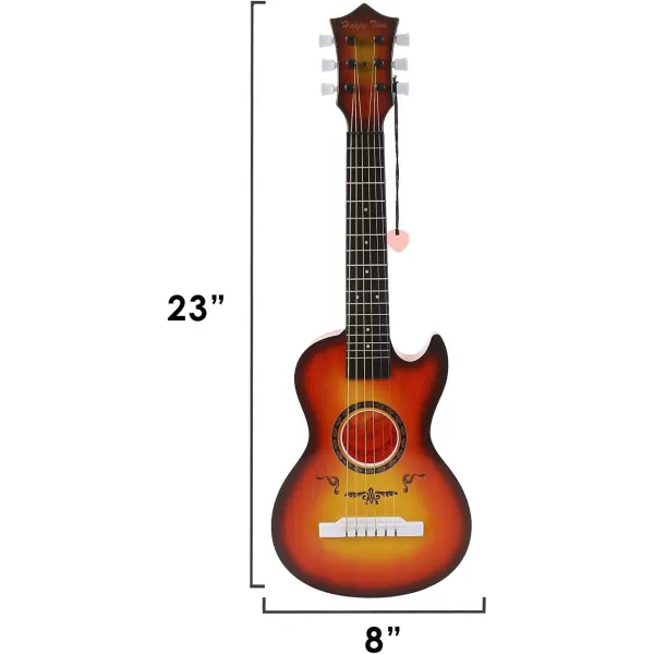 image23quot Acoustic Guitar Kids 6 String Toy Guitar  Realistic Steel Strings  Beginner Practice First Musical Instrument for Children Toddlers Cherry SunburstCherry Sunburst