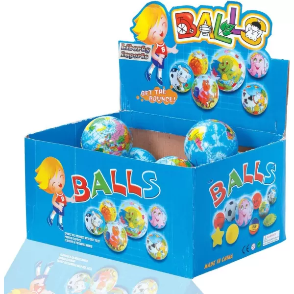 image24 Pack  Mini Soft Foam Earth Squeeze Balls 25quot Toy Stress Relief Bulk Educational Novelties for Kids School Classroom Party Favors Rewards