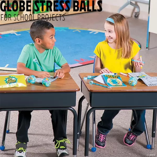 image24 Pack  Mini Soft Foam Earth Squeeze Balls 25quot Toy Stress Relief Bulk Educational Novelties for Kids School Classroom Party Favors Rewards