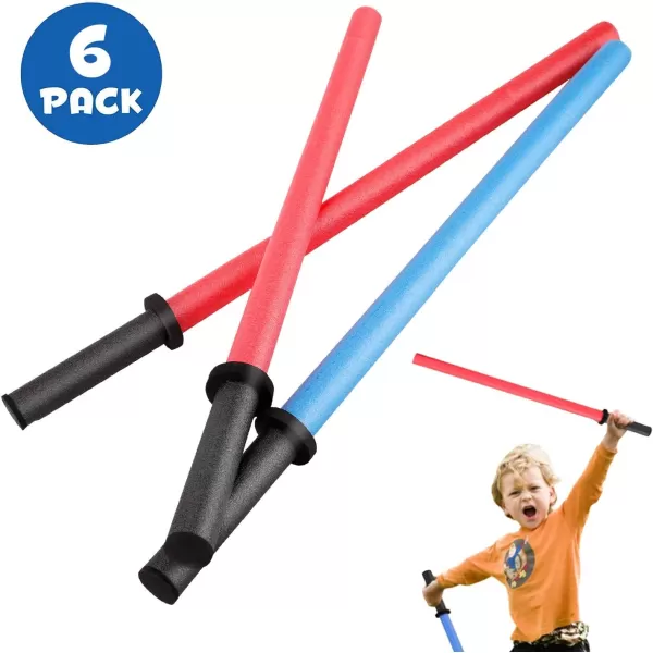 image29Inch Pool Noodles Foam Light Saber Toy Swords  Kids Bulk Party Favors  Ideal for Pools Backyard Summer Outdoors Play 6 Pack6 Pack
