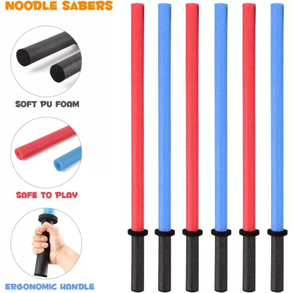 image29Inch Pool Noodles Foam Light Saber Toy Swords  Kids Bulk Party Favors  Ideal for Pools Backyard Summer Outdoors Play 6 Pack6 Pack