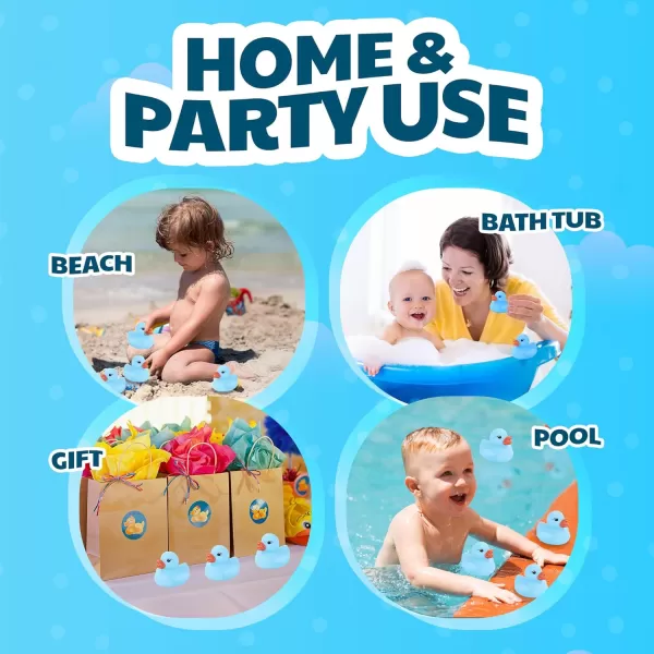 image36 Pieces Classic Rubber Duck Bath Toys  No Holes BPA Free Floating Duckies for Boys Baby Shower Party Favors Kids Gifts BlueBlue