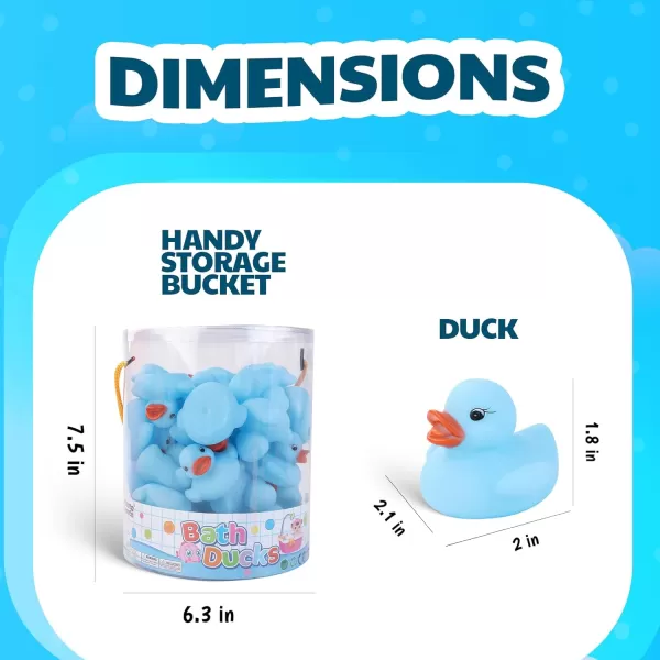 image36 Pieces Classic Rubber Duck Bath Toys  No Holes BPA Free Floating Duckies for Boys Baby Shower Party Favors Kids Gifts BlueBlue