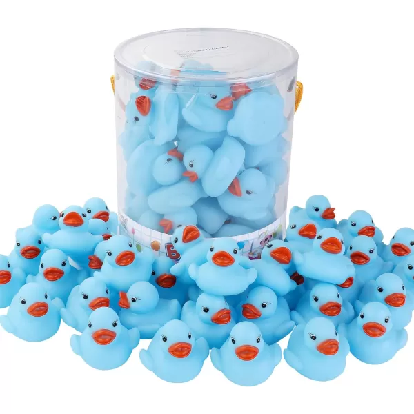 image36 Pieces Classic Rubber Duck Bath Toys  No Holes BPA Free Floating Duckies for Boys Baby Shower Party Favors Kids Gifts BlueBlue
