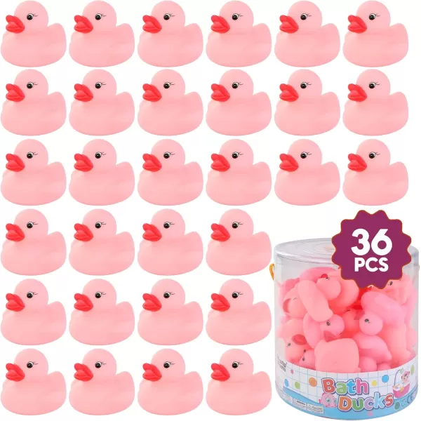 image36 Pieces Classic Rubber Duck Bath Toys  No Holes BPA Free Floating Duckies for Boys Baby Shower Party Favors Kids Gifts BluePink