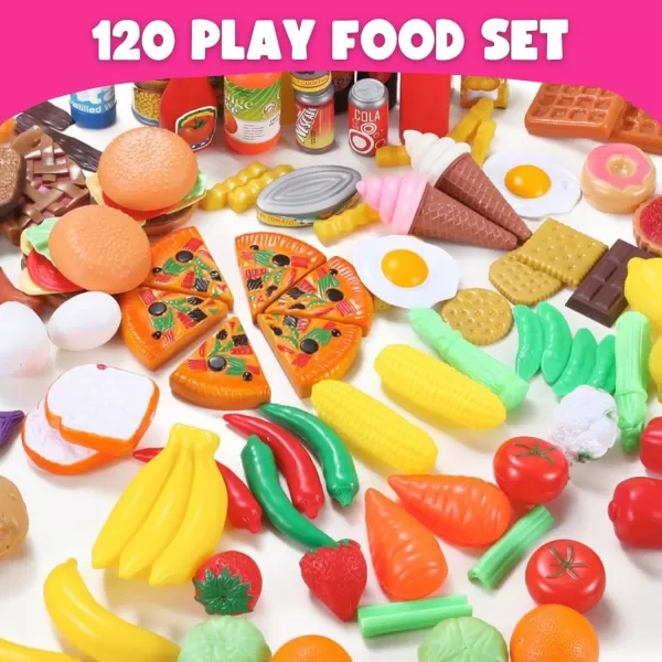 image50 PCS Kids Deluxe Pretend Play Food Set with Kitchen Tools Breakfast Fast Food Ice Cream ampamp Desserts  Fun ampamp Interactive Gourmet Toy Assortment Playset for Imaginative Play170 Pieces