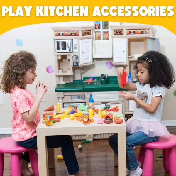 image50 PCS Kids Deluxe Pretend Play Food Set with Kitchen Tools Breakfast Fast Food Ice Cream ampamp Desserts  Fun ampamp Interactive Gourmet Toy Assortment Playset for Imaginative Play120 Pieces