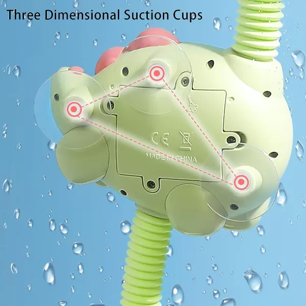 imageBaby Bath Toy Electric Dinosaur Shower Head Kids Water Spray Bathtub Toys Dino Sprinkler Head Sprayer with 3 Strong Suction Cups for Toddlers