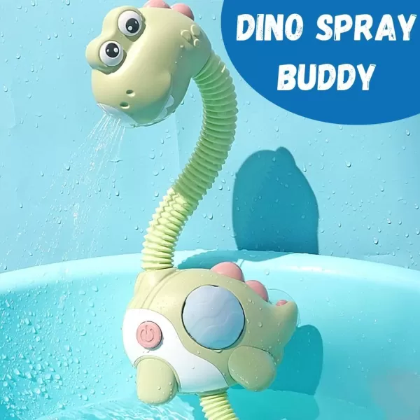 imageBaby Bath Toy Electric Dinosaur Shower Head Kids Water Spray Bathtub Toys Dino Sprinkler Head Sprayer with 3 Strong Suction Cups for Toddlers