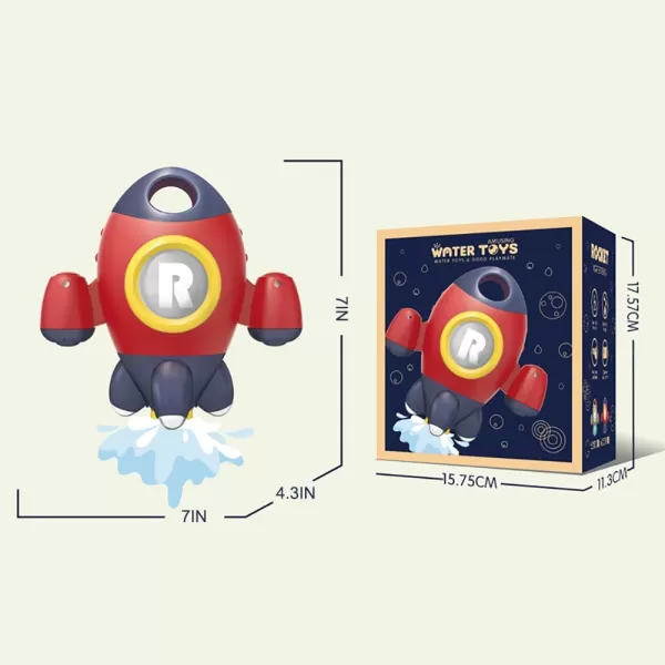 imageBaby Bath Toys Space Rocket Shape Bathtub Toys for Toddlers Spray Water Toys w Rotating Fountain Bathroom Shower Toys for Infants Aged 18 Months 2 3 4 5 Years Old Kids Girls Boys