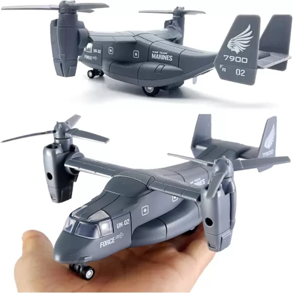 imageDiecast Metal Military Transport Helicopter V22 Osprey  1400 Scale Alloy Model Plane Transporter Aircraft with Pullback Action Lights and Sound