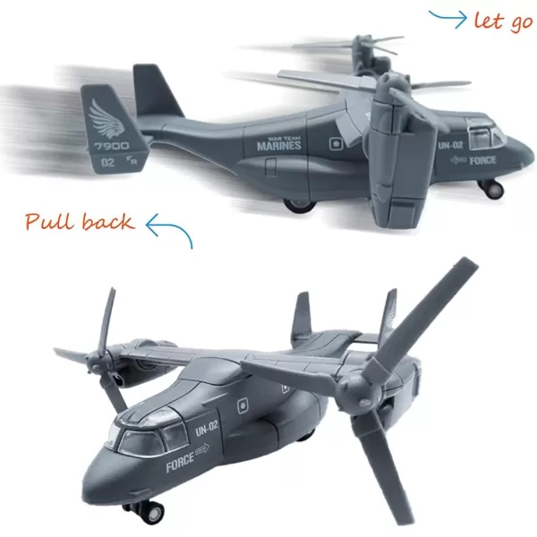 imageDiecast Metal Military Transport Helicopter V22 Osprey  1400 Scale Alloy Model Plane Transporter Aircraft with Pullback Action Lights and Sound