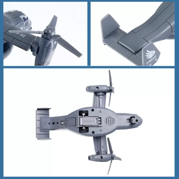 imageDiecast Metal Military Transport Helicopter V22 Osprey  1400 Scale Alloy Model Plane Transporter Aircraft with Pullback Action Lights and Sound