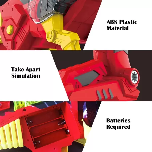 imageDinosaur Toy Gun  3in1 Transforming TRex Blaster with Cool Sound Effects ampamp LED Light Up  Build and Take Apart Toy for Boys ampamp Girls