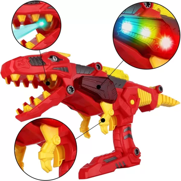 imageDinosaur Toy Gun  3in1 Transforming TRex Blaster with Cool Sound Effects ampamp LED Light Up  Build and Take Apart Toy for Boys ampamp Girls