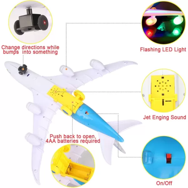 imageElectric Airplane Space Shuttle Carrier Transporter Bump and Go Kids Action Toy  Big Model Jumbo Jet with Flashing 3D Lights and Realistic Aircraft Plane Sounds