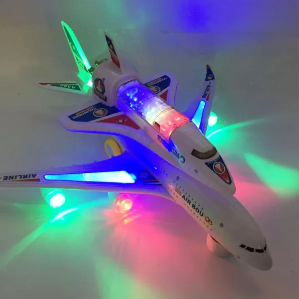 imageElectric Airplane Space Shuttle Carrier Transporter Bump and Go Kids Action Toy  Big Model Jumbo Jet with Flashing 3D Lights and Realistic Aircraft Plane Sounds