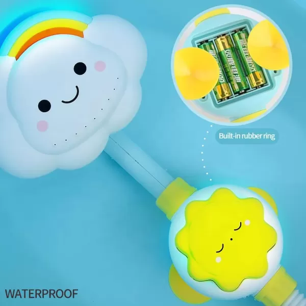 imageElectric Shower Bath Toy Sprinkler Head  Rainbow Cloud Spray Water Baby Toddler Toy for Kids Bathtub and Bathtime Fun