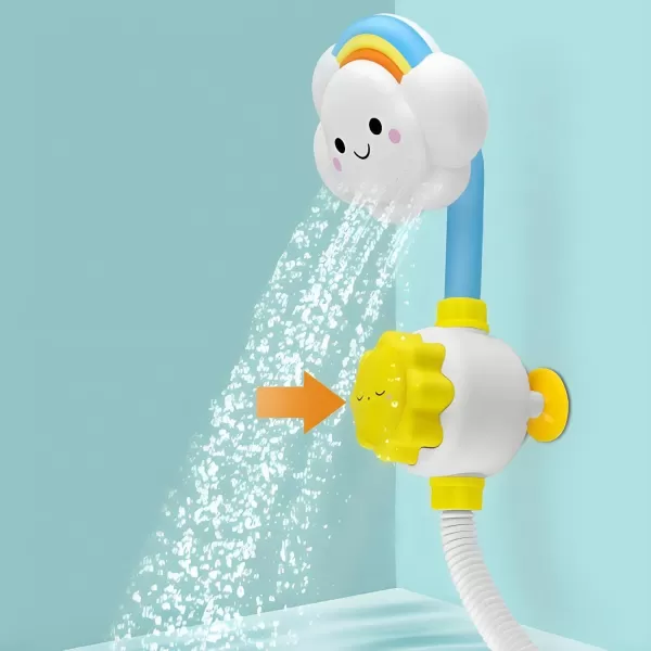 imageElectric Shower Bath Toy Sprinkler Head  Rainbow Cloud Spray Water Baby Toddler Toy for Kids Bathtub and Bathtime Fun