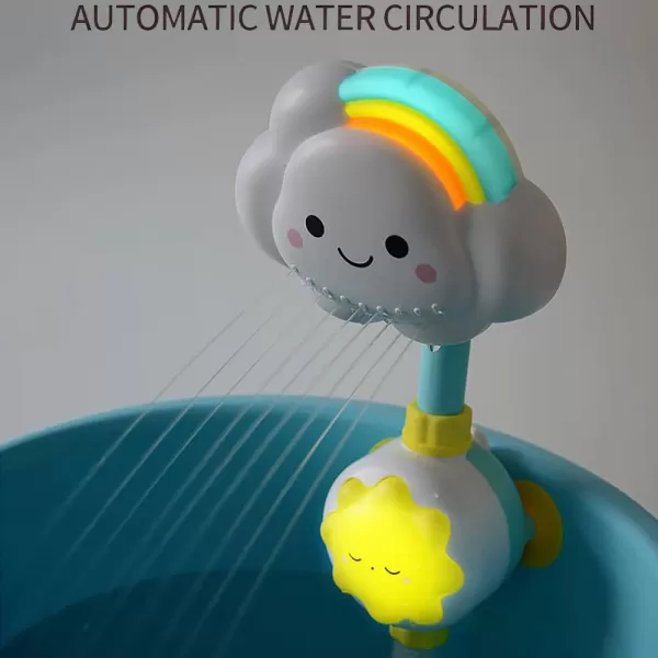imageElectric Shower Bath Toy Sprinkler Head  Rainbow Cloud Spray Water Baby Toddler Toy for Kids Bathtub and Bathtime Fun