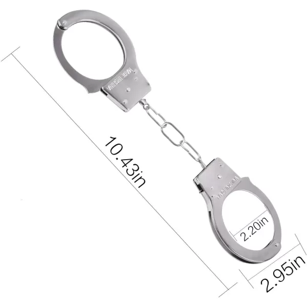 imageHeavy Duty Toy Metal Handcuffs with Keys  6 PACK Stainless Steel Bulk Fake Hand Cuffs Accessories Supplies Party Favors