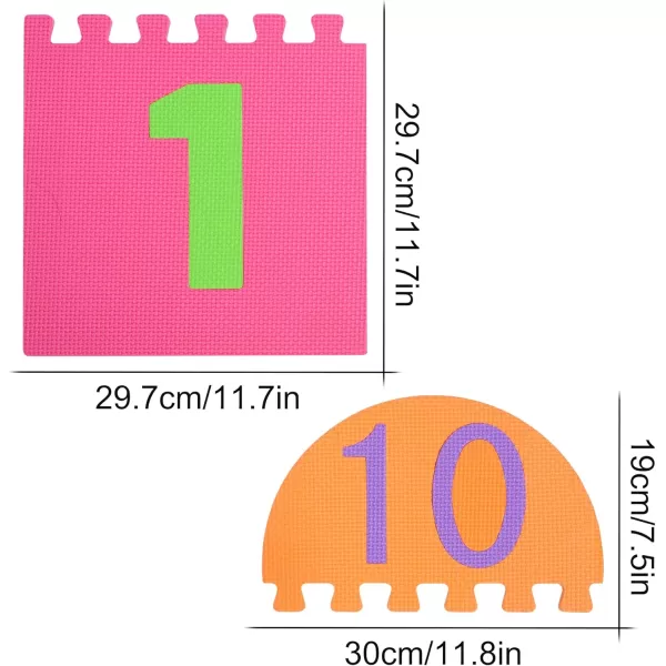 imageHopscotch Playmat Foam Interlocking Puzzle Floor Mat  10 Large Number Tiles 12quot by 12quot Square Blocks