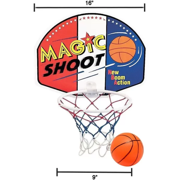 imageIndoor Mini Basketball Hoop  16quot x 13quot Large Over The Door Plastic Toy Backboard Net Ball and Pump for Kids Boys Teens  Suitable for Office Bedroom Dorm Magic Shot