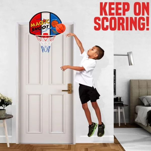 imageIndoor Mini Basketball Hoop  16quot x 13quot Large Over The Door Plastic Toy Backboard Net Ball and Pump for Kids Boys Teens  Suitable for Office Bedroom Dorm Magic Shot