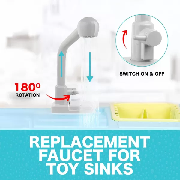 imageKids Toy Kitchen Sink Faucet Replacement Accessories for Pretend Play Sinks with Running Water