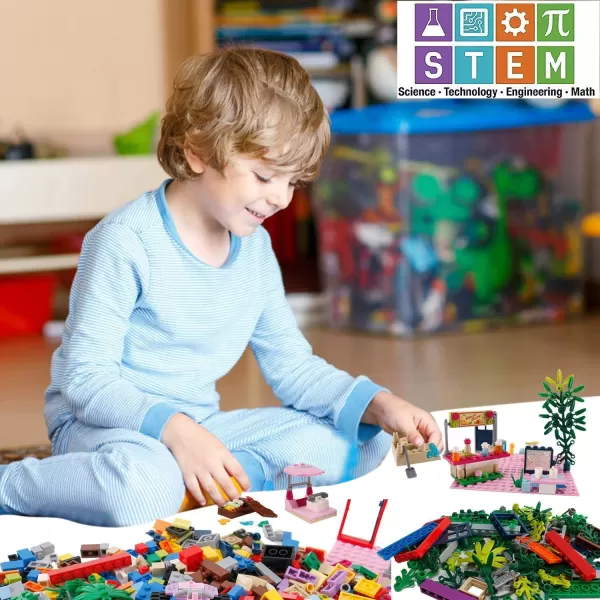 imageLiberty Imports 1000 PCS Bucket of Mini Building Bricks Playset with Base Plates 16 Color Classic and Pastel Mix Blocks Set in Carrying Case Tight Fit and Compatible with All Major Brands