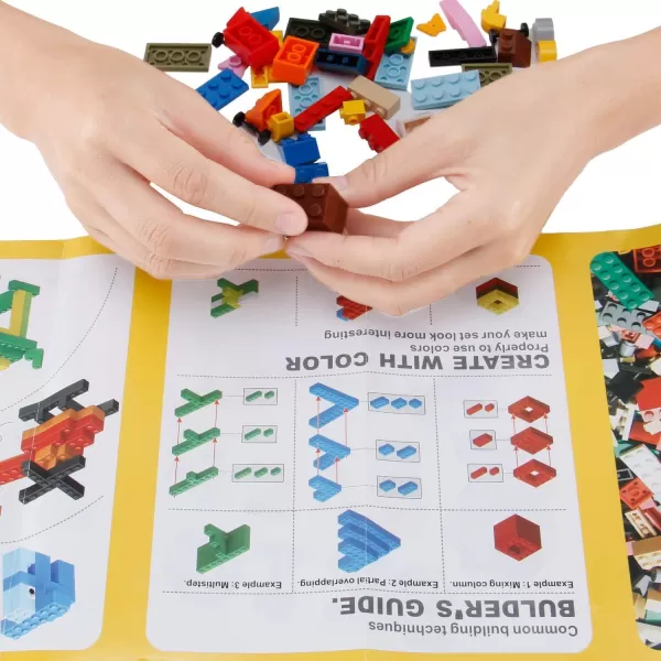 imageLiberty Imports 1000 PCS Bucket of Mini Building Bricks Playset with Base Plates 16 Color Classic and Pastel Mix Blocks Set in Carrying Case Tight Fit and Compatible with All Major Brands