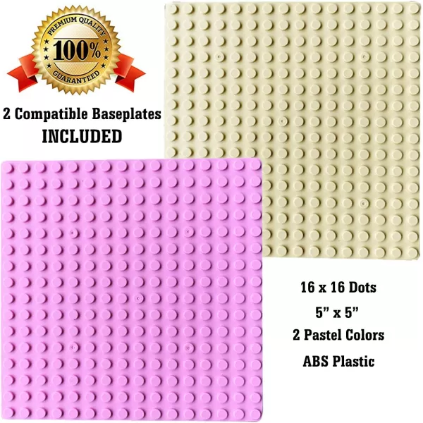 imageLiberty Imports 1000 PCS Bucket of Mini Building Bricks Playset with Base Plates 16 Color Classic and Pastel Mix Blocks Set in Carrying Case Tight Fit and Compatible with All Major Brands