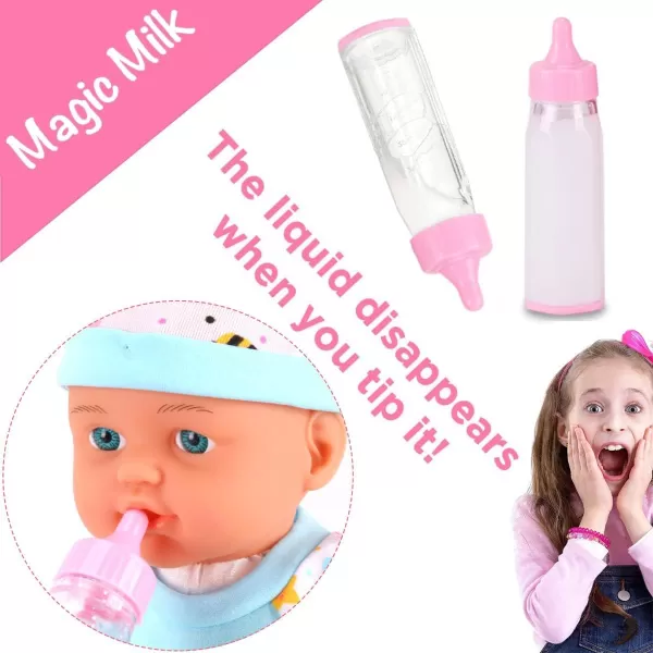 imageLiberty Imports 2 Pack Twin Baby Dolls Playset  12quot Realistic Soft Body Talking Newborn Boy ampamp Girl Toy Dolls with Magic Milk Bottles Accessories for Kids Imaginative Pretend Play Nursing