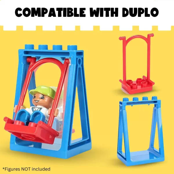 imageLiberty Imports 24 PCS Big Building Blocks Playground Accessories Set Early STEM Learning Creative Building Toy Bricks for Toddlers Kids  Compatible with Duplo